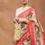 Gold floral silk blend regular saree with blouse
