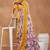 Yellow floral silk blend regular saree with blouse