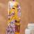Yellow floral silk blend regular saree with blouse