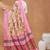 Pink floral silk blend regular saree with blouse