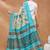 Sky Blue floral silk blend regular saree with blouse