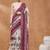 Wine  floral silk blend regular saree with blouse