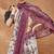 Wine  floral silk blend regular saree with blouse