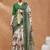 Green  floral silk blend regular saree with blouse