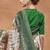 Green  floral silk blend regular saree with blouse