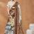 Brown floral silk blend regular saree with blouse