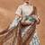 Brown floral silk blend regular saree with blouse