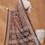 Brown  floral silk blend regular saree with blouse