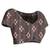 Brown  floral silk blend regular saree with blouse