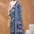 Blue  floral silk blend regular saree with blouse