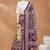 Wine floral silk blend regular saree with blouse