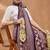 Wine floral silk blend regular saree with blouse