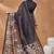 Black ethnic motifs silk blend regular saree with blouse