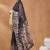Black ethnic motifs silk blend regular saree with blouse