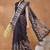 Black ethnic motifs silk blend regular saree with blouse