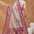 Dark pink ethnic motifs silk blend ready to wear saree with blouse