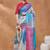 Blue bandhani silk blend ready to wear saree with blouse