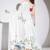 Cream floral satin satin regular saree with blouse
