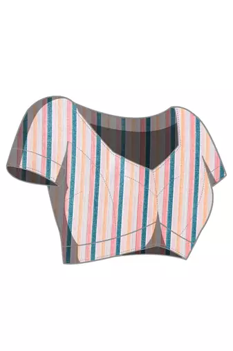 Multicolor checked satin satin regular saree with blouse