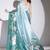 Green floral satin satin regular saree with blouse