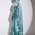 Green floral satin satin regular saree with blouse