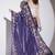 Purple floral satin satin regular saree with blouse