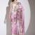 Wine floral satin satin regular saree with blouse