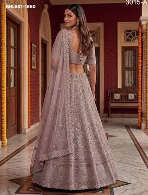 lavender net embroidered lehenga choli 2