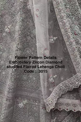 lavender net embroidered lehenga choli