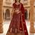 maroon velvet embroidered lehenga choli