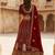 maroon velvet embroidered lehenga choli