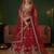 red silk blend embroidered lehenga choli