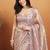 Purple solid satin satin regular saree with blouse