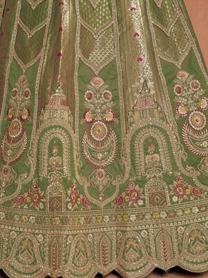 Classic Rani Silk Bridal Lehenga with Floral Zari Embroidery 4