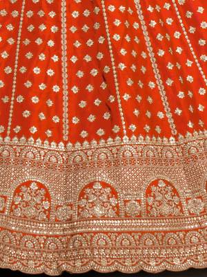 Trendy Rust Double Dupatta Bridal Lehenga Collection 4