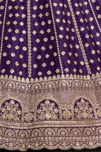 Elegant Purple Bridal Lehenga with Double Dupatta Styling