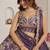 Trendy Purple Lehenga choli with Elegant Golden Floral Design
