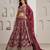 Stylish Maroon Lehenga Choli with Rich Golden Floral Craftsmanship