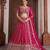 Elegant Rani Pink Lehenga with Heavy Silver zari and  Beads Detailing.