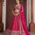 Elegant Rani Pink Lehenga with Heavy Silver zari and  Beads Detailing.