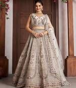 Premium White Bridal Lehenga with Intricate Floral Artistry