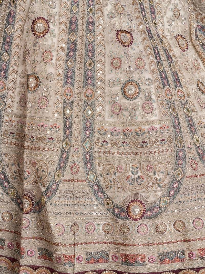 Premium White Bridal Lehenga with Intricate Floral Artistry