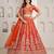 Graceful Rust Lehenga with Intricate Floral Embroidery