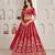 Red Wedding Lehenga Adorned with Floral Zari Embroidery