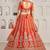 Graceful Rust Lehenga with Intricate Floral Embroidery