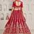 Red Wedding Lehenga Adorned with Floral Zari Embroidery