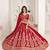 Red Wedding Lehenga Adorned with Floral Zari Embroidery
