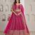 Elegant Rani Bridal Lehenga with Double Dupatta Styling