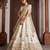 Luxurious White Lehenga with Elegant Thread & Peacock Design