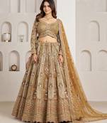 Royal Antique Gold Bridal Lehenga Choli